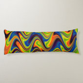 Coussins Longs Abstrait multicolore ondulé (Dos)
