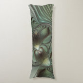 Coussins Longs Abstrait Olive Sage Green Grey Fractal Art Imagina (Devant (Vertical))