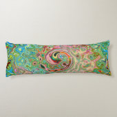 Coussins Longs Abstrait Psychedélique Rétro Tourbillon Arc-en-cie (Dos)