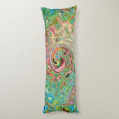 Coussins Longs Abstrait Psychedélique Rétro Tourbillon Arc-en-cie (Dos (Vertical))
