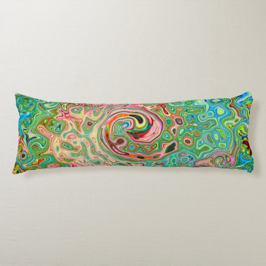 Coussins Longs Abstrait Psychedélique Rétro Tourbillon Arc-en-cie (Devant)