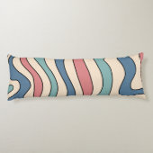 Coussins Longs Abstrait Retro les années 70 marbre Bleu Rouge Sup (Dos)