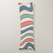 Coussins Longs Abstrait Retro les années 70 marbre Bleu Rouge Sup (Devant (Vertical))