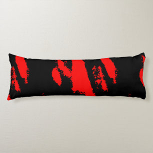 Coussins Longs abstrait rouge et noir