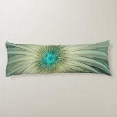 Coussins Longs Abstrait Sage Green Imaginaire Fleur Fractal Art (Dos)