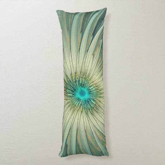 Coussins Longs Abstrait Sage Green Imaginaire Fleur Fractal Art (Dos (Vertical))