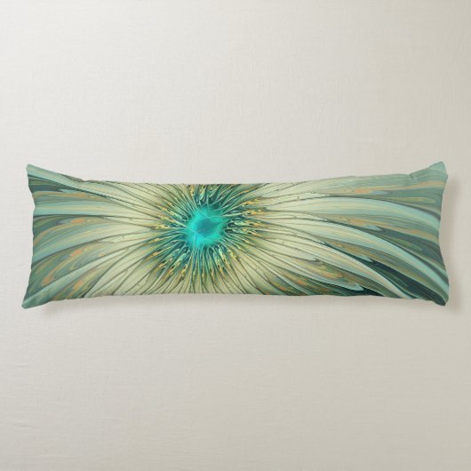 Coussins Longs Abstrait Sage Green Imaginaire Fleur Fractal Art (Devant)