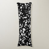 Coussins Longs Abstrait Terrazzo Mosaic Motif noir et blanc (Devant (Vertical))