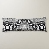 Coussins Longs Abstraite ligne noire et blanche (Dos)