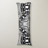 Coussins Longs Abstraite ligne noire et blanche (Devant (Vertical))