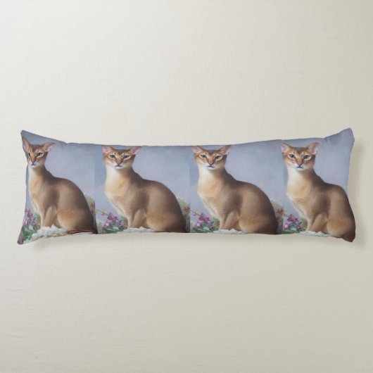 Coussins Longs Abyssinian Elegance – Graceful Cat Body Pillow (Devant)