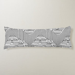 COUSSINS LONGS ACCENT NOIR ET BLANC ONDULÉ