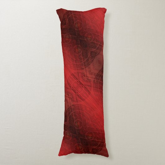 Coussins Longs Acceptation | Médaillons de méditation rouge (Devant (Vertical))