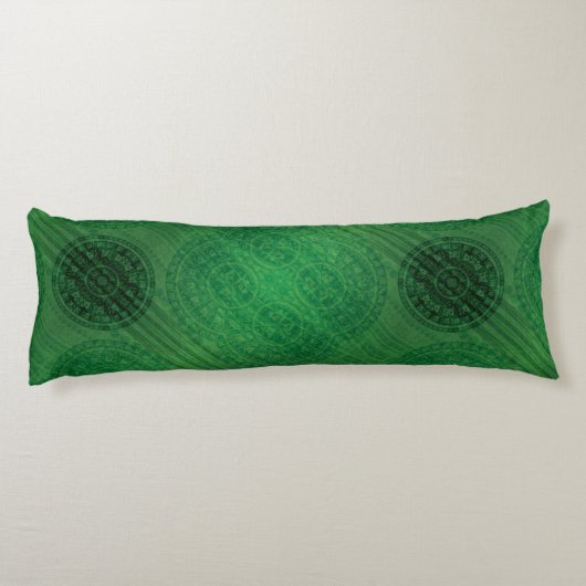 Coussins Longs Acceptation | Médaillons de méditation verte (Dos)