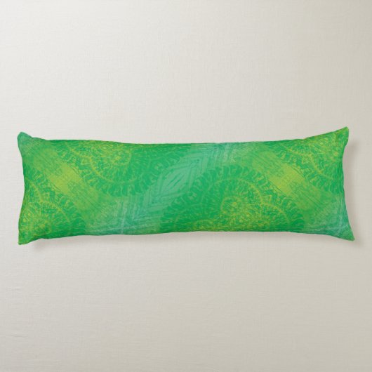 Coussins Longs Acceptation | Médaillons de saumons jaunes bleus (Dos)