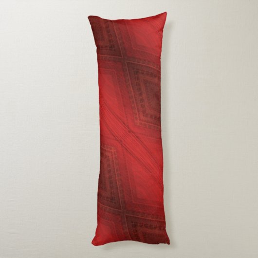 Coussins Longs Acceptation | Motif de Boho Eclectique Rouge (Dos (Vertical))