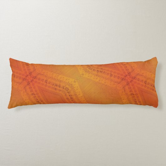 Coussins Longs Acceptation | Motif de Shibori rouge orange jaune (Devant)
