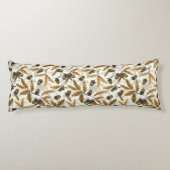 Coussins Longs Acornes et feuilles de chêne sur blanc (Dos)