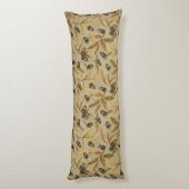 Coussins Longs Acornes et feuilles de chêne sur ecru (Dos (Vertical))