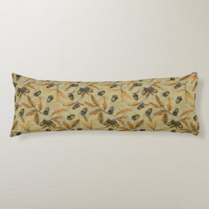 Coussins Longs Acornes et feuilles de chêne sur ecru