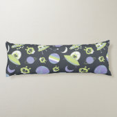 Coussins Longs Adorable Green Aliens Space Ships UFO Kids (Dos)