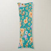 Coussins Longs Adorable lapins à fleurs motifs bleus (Devant (Vertical))