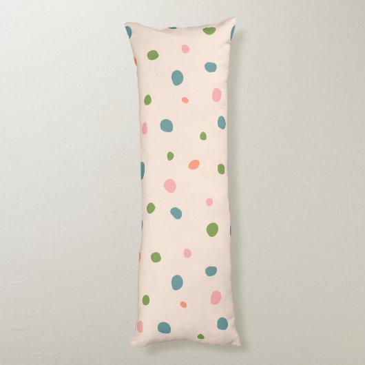 Coussins Longs Adorable mignon pois motif rose moderne vert (Dos (Vertical))