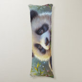 Coussins Longs Adorable Ours De Panda Mangeant Bambou (Devant (Vertical))