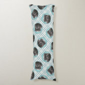 Coussins Longs Affenpinscher Peinture Chien noir et argent Art (Devant (Vertical))