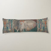 Coussins Longs African Elephant India Ethnic Tribal Boho Turquois (Dos)