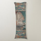 Coussins Longs African Elephant India Ethnic Tribal Boho Turquois (Devant (Vertical))