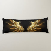 Coussins Longs Ailes d'Ange d'or sur arrière - plan noir (Dos)