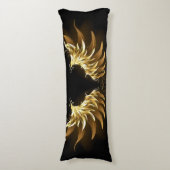Coussins Longs Ailes d'Ange d'or sur arrière - plan noir (Devant (Vertical))