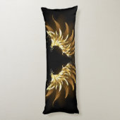 Coussins Longs Ailes d'Ange d'or sur arrière - plan noir (Dos (Vertical))