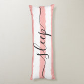 Coussins Longs Aimer Sommeil Bleu Blancs Aquarelle rayée (Dos (Vertical))