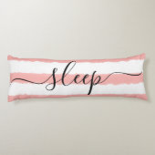 Coussins Longs Aimer Sommeil Bleu Blancs Aquarelle rayée (Dos)