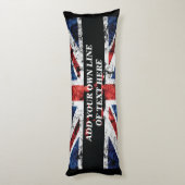 Coussins Longs Ajouter votre texte sur le drapeau anglais Jeu d'o (Dos (Vertical))