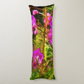 Coussins Longs Alaskan Fireweed Fleur sauvage rose Abstrait (Dos (Vertical))