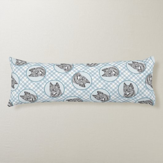 Coussins Longs Alaskan Klee Kai AKK Husky Peinture Cute Chien Art (Devant)