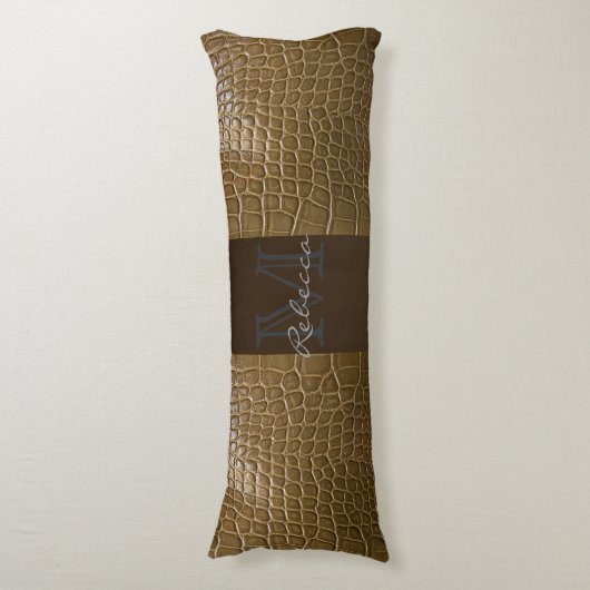 Coussins Longs alligator beige sauvage cuir de crocodile (Devant (Vertical))