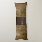 Coussins Longs alligator beige sauvage cuir de crocodile (Dos (Vertical))