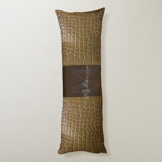 Coussins Longs alligator beige sauvage cuir de crocodile (Dos (Vertical))