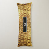 Coussins Longs Alligator Crocodile Peau brillant Or Personnalisé (Dos (Vertical))