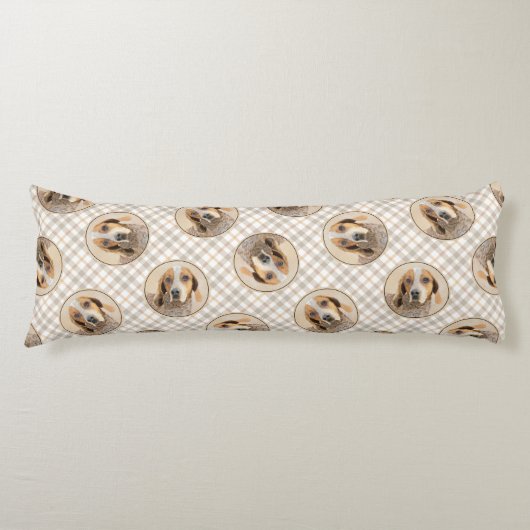 Coussins Longs American Anglais Conhound Redtick Peinture Chien (Devant)