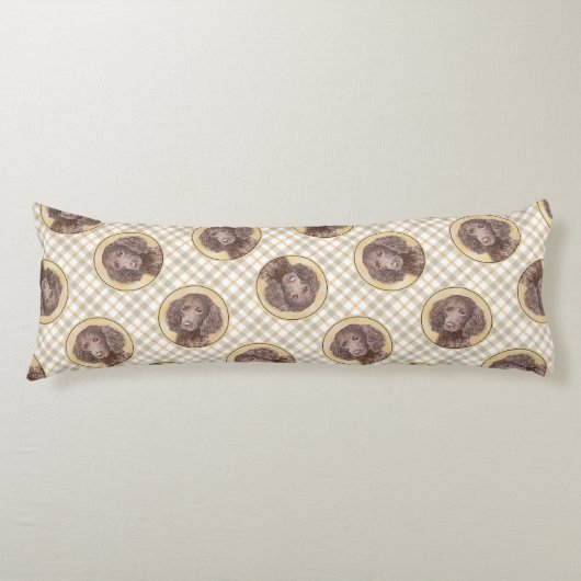 Coussins Longs American Water Spaniel Peinture Chien Art original (Devant)