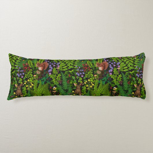 Coussins Longs Amimies et plantes des bois (Devant)