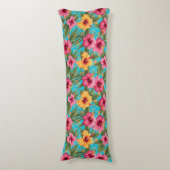 Coussins Longs Ananas à fleurs tropicales (Devant (Vertical))