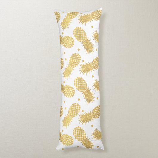Coussins Longs Ananas Glitzy en or (Dos (Vertical))
