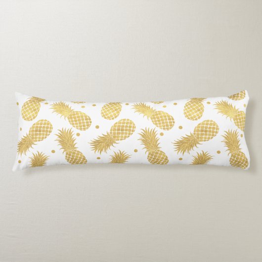 Coussins Longs Ananas Glitzy en or (Devant)
