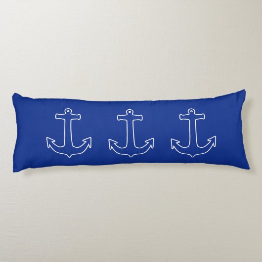 Coussins Longs Ancre bleu / blanc Contour + vos idées (Dos)